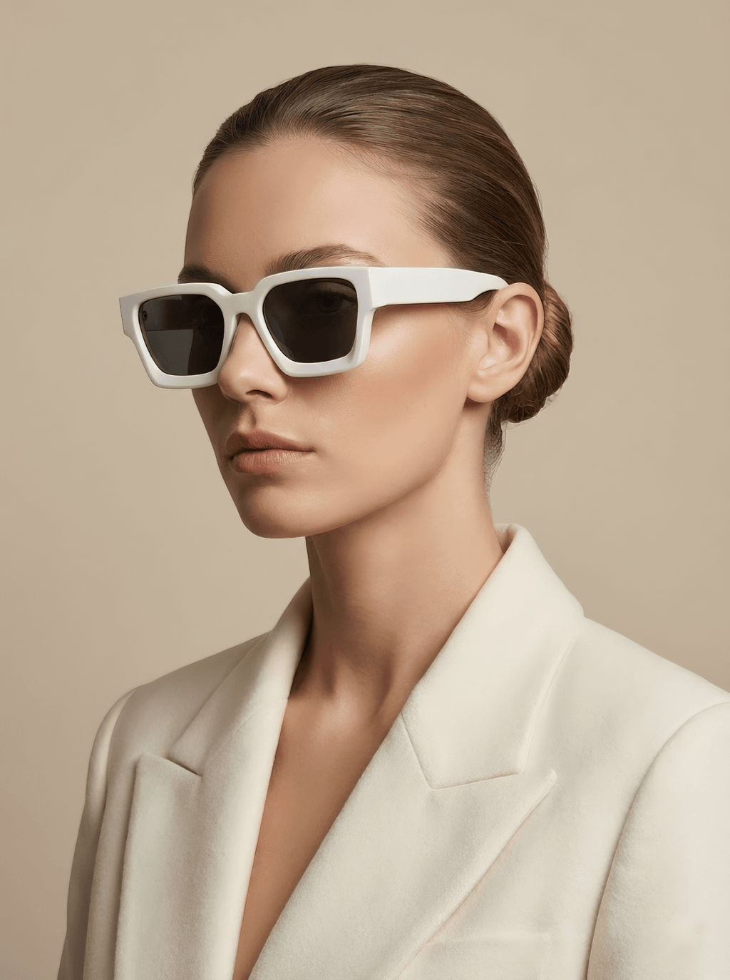 Hycredi Retro Square UV400 Sunglasses – White - Lunessa