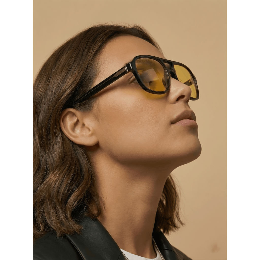 IKUVNA Retro 70s Aviator Sunglasses – Trendy Yellow Shades - Lunessa